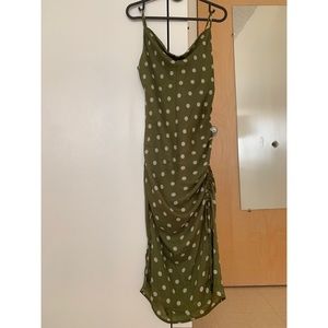 NWOT Chriselle Lim Olive Polka Dot Dress size XS